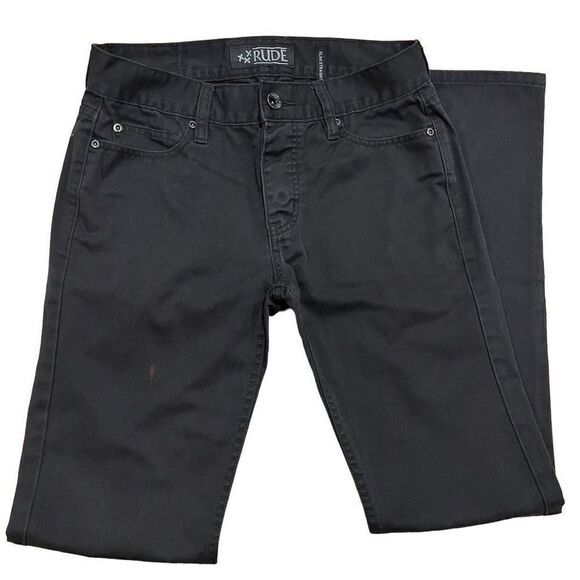 RUDE XXX Hot Topic Black Slim Straight Jeans Men’s 28/32 - Picture 1 of 5